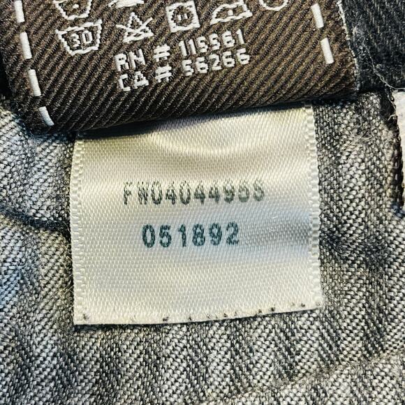 7 For All Mankind Black Denim High Raw Fringe Waist Tapered Leg Y2K Jeans 25 - Picture 9 of 13